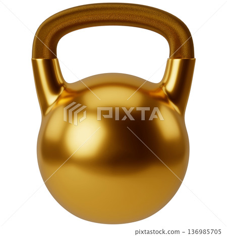 Gold Kettlebell Isolated on Transparent Background Gold Kettlebell Isolated on Transparent Background 136985705