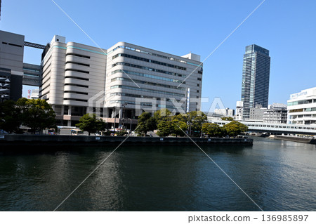 Scenery of the east exit of Yokohama Station 136985897