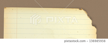 Part of vintage foolscap paper on craft paper texture background have blank space. Part of vintage foolscap paper on craft paper texture background have blank space. 136985938