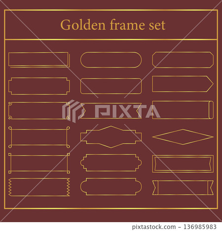 Luxurious gold frame icon set Luxurious gold frame icon set 136985983