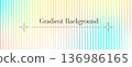 Pastel ribbed glass stripe background with soft gradient. Abstract futuristic vertical texture. 136986165