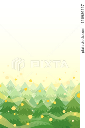 飛舞的花粉和雪松樹的插圖 2_豎版 136986337