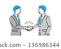 An illustration of two businessmen shaking hands 136986344