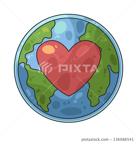 Illustration of Earth Heart 136986541