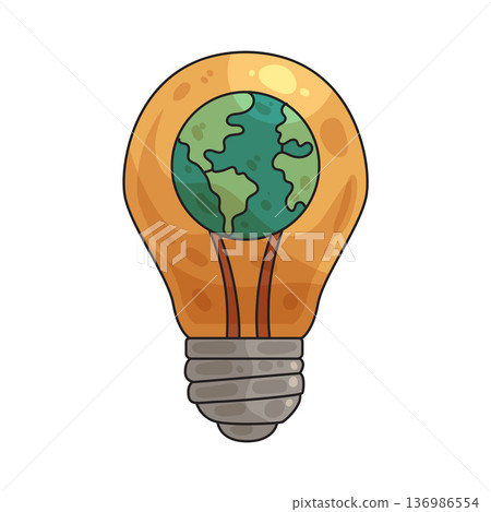 Illustration of Eco Light Bulb Illustration of Eco Light Bulb 136986554
