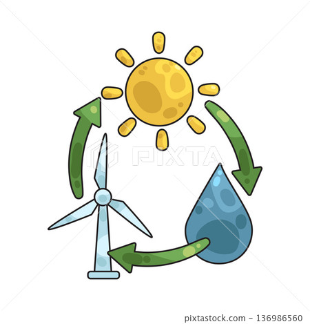 Illustration of Renewable Energy 136986560