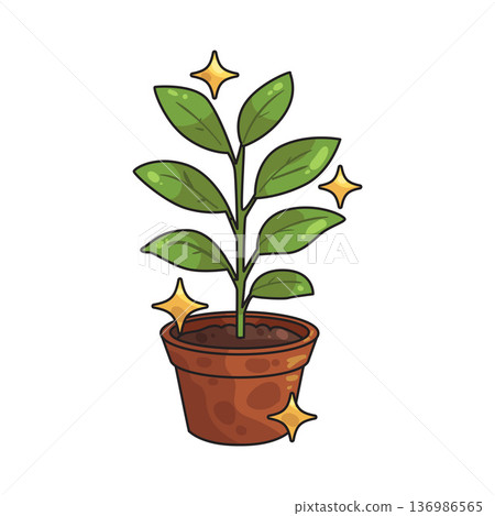 Illustration of Plant Pot Illustration of Plant Pot 136986565