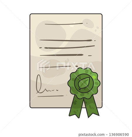 Illustration of Green Certification Illustration of Green Certification 136986590