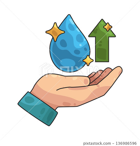Illustration of Water Saving 136986596