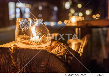 Fantastic ice candles that light up the winter nights of Tsumago-juku 136986700