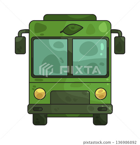 Illustration of Green Bus 136986892