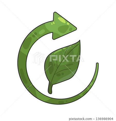 Illustration of Recycle Arrow Illustration of Recycle Arrow 136986904