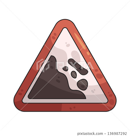 Illustration of Avalanche Sign Illustration of Avalanche Sign 136987292