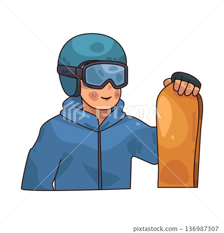 Illustration of Snowboarder 136987307
