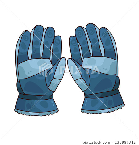 Illustration of Ski Gloves 136987312
