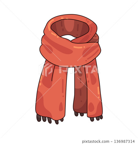 Illustration of Scarf Illustration of Scarf 136987314
