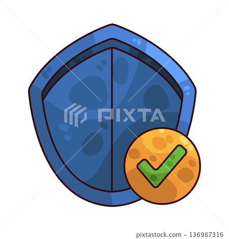 Illustration of Shield Verified Illustration of Shield Verified 136987316
