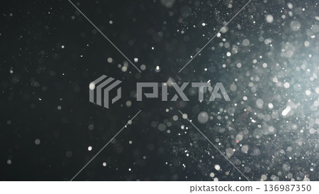background of particles wave in air over black background and lens flare 136987350