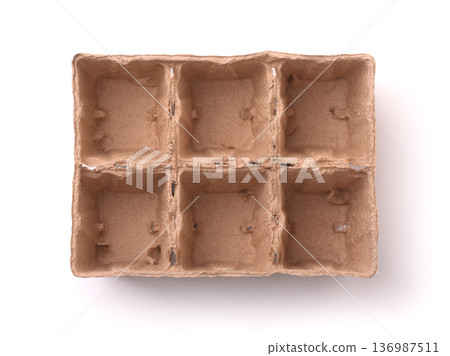 Top view of biodegradable pulp peat seedling pot 136987511