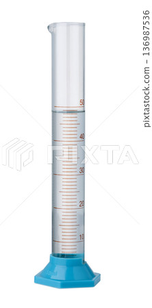 Glass graduated measuring cylinder 136987536