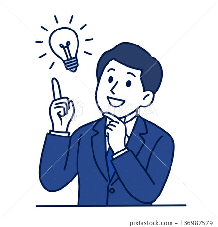 一位男員工想出了一個高效率的工作方法 一位男員工想出了一個高效率的工作方法 136987579