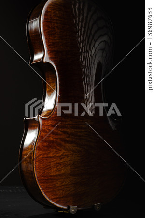Studio photography of the famous Leandro Bijacchi violin, a high-end classical string instrument 136987633