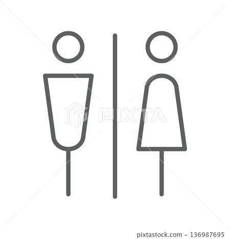 toilet pictogram icon. Line vector icon on white background. High quality design element. Vector icon toilet pictogram icon. Line vector icon on white background. High quality design element. Vector icon 136987695