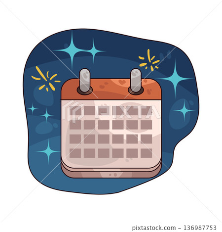 Illustration of New Year Calendar 136987753