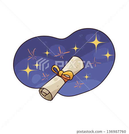 Illustration of Wish Paper Roll 136987760