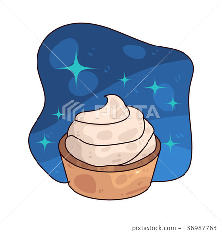 Illustration of Cupcake Illustration of Cupcake 136987763