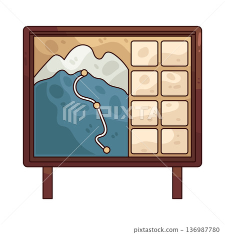 Illustration of Ski Map Board 136987780