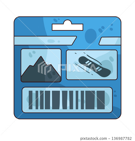 Illustration of Ski Pass Illustration of Ski Pass 136987782