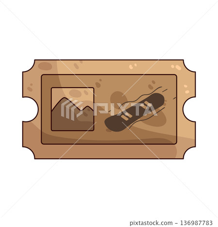 Illustration of Ski Ticket 136987783