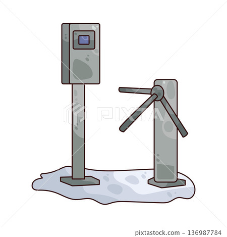 Illustration of Ski Entry Gate 136987784