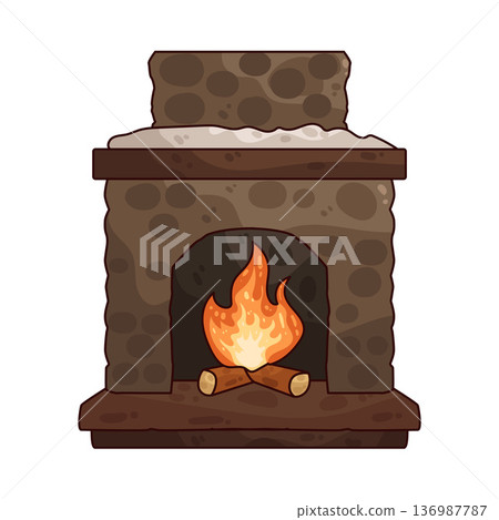 Illustration of Fireplace 136987787