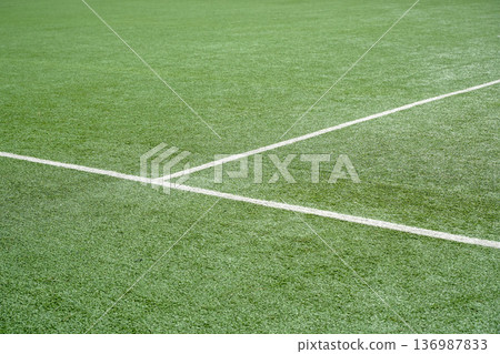 Green soccer field. Football sport background  136987833