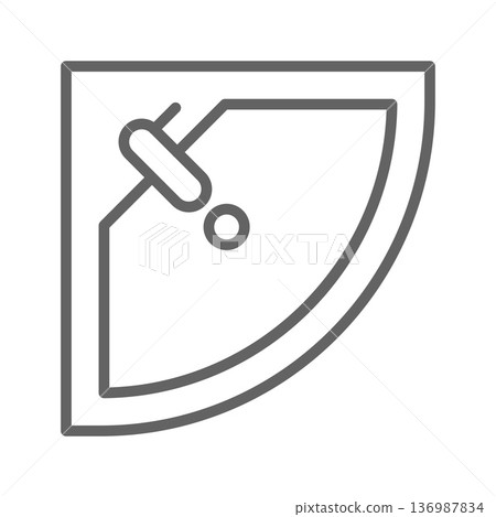 corner washbasin. Line vector icon on white background. High quality design element. Vector icon 136987834