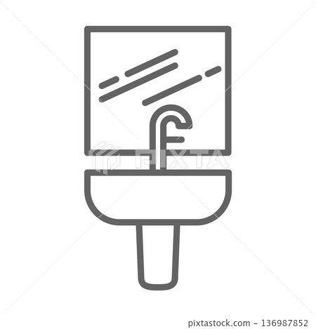sink icon. Line vector icon on white background. High quality design element.  Vector icon 136987852
