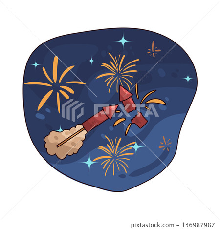 Illustration of Fireworks Illustration of Fireworks 136987987