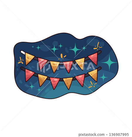 Illustration of Festive Flag Illustration of Festive Flag 136987995