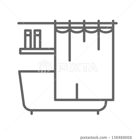 Bathtub icon. Line vector icon on white background. High quality design element. Vector icon Bathtub icon. Line vector icon on white background. High quality design element. Vector icon 136988008