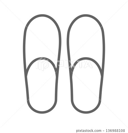 slippers icon. Line vector icon on white background. High quality design element. Vector icon slippers icon. Line vector icon on white background. High quality design element. Vector icon 136988108