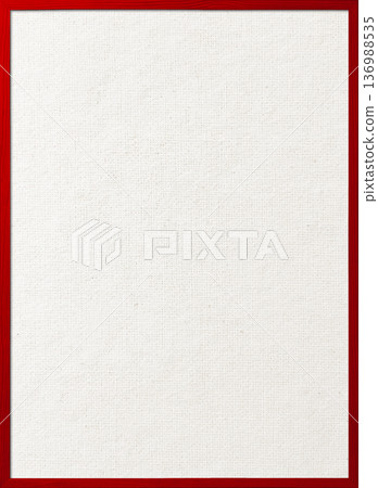 一幅垂直背景圖，畫面為棉麻帆佈板，配有細細的紅色木框。 136988535