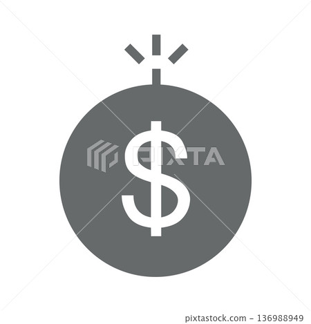 exchange rate bomb icon.  High quality design element. Vector icon 136988949