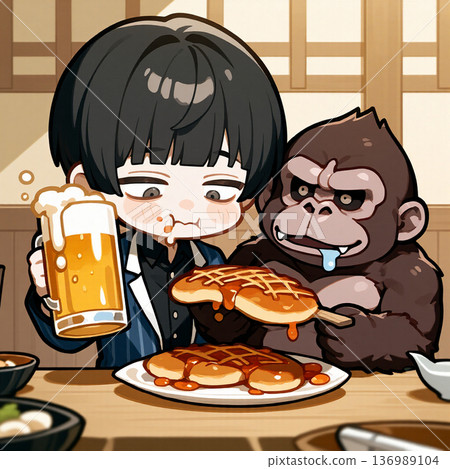 人們在居酒屋裡享受飲酒聚會 136989104