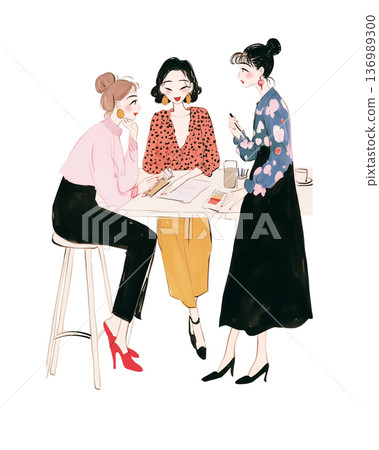 女性們正在討論 女性們正在討論 136989300