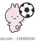 Rabbit playing soccer 136989342