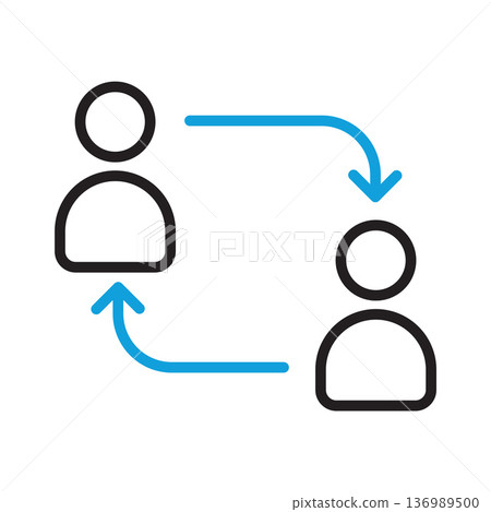 change icon. line vector icon on white background. high quality design element. editable linear style stroke. vector icon. 136989500