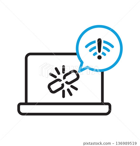 Communication failure icon. line vector icon on white background. high quality design element. editable linear style stroke. vector icon. Communication failure icon. line vector icon on white background. high quality design element. editable linear style stroke. vector icon. 136989519