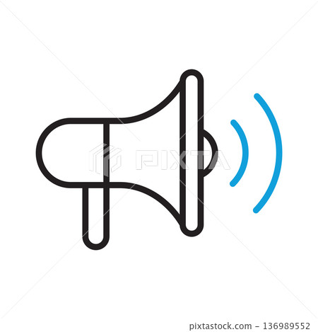 megaphone icon. line vector icon on white background. high quality design element. editable linear style stroke. vector icon. megaphone icon. line vector icon on white background. high quality design element. editable linear style stroke. vector icon. 136989552